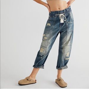 Free People In My Time Denim Cargo Jeans